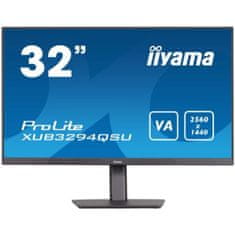 iiyama Monitor 80 cm (31,5) XUB3294QSU-B1 2560x1440 75Hz VA 4ms HDMI DisplayPort 2xUSB3.0 Pivot sRGB96% ProLite