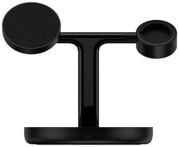 BASEUS brezžični polnilec, stojalo, 3v1, MagSafe, črn (WXTE000101)