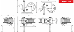 Dragon Winch Vitel linearni prenosni, Dragon Winch DWK 35 V 1588 kg, podaljšek 10m