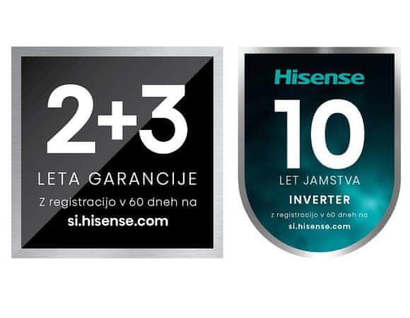 Z registracijo do 5 let garancije in 10 let jamstva na inverter motor