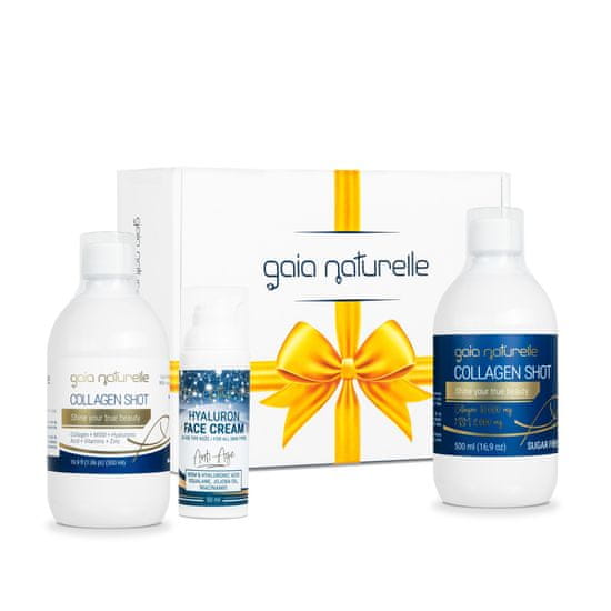 Gaia Naturelle Darilni paket Kolagen shot + Kolagen shot 10.000 in Hyaluron Face Cream