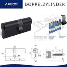 APECS Cilindrični vložek APECS SM-70(30/40)-BLM-Blister (5keys) (00033529)