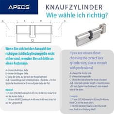 APECS Cilindrični vložek APECS EC-90(45C/45)-C-NI (3keys) (00026435)