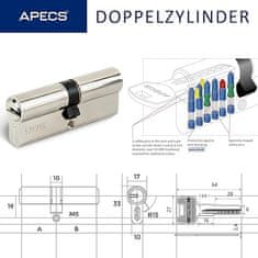 APECS Cilindrični vložek APECS SM-80(35/45)-NI (5keys) (00025063)