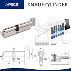APECS Cilindrični vložek APECS SM-100(40С/60)-С-NI (5keys) (00025071)