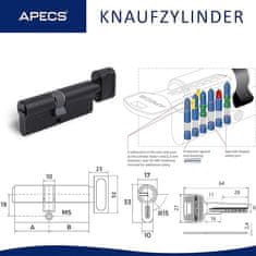 APECS Cilindrični vložek APECS SM-100(55C/45)-C-BLM-Blister (5keys) (00033542)