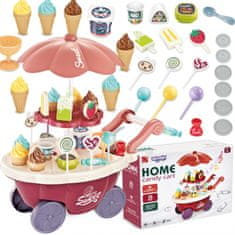 WOOPIE Shop Food Truck Confectionery Trolley Ice Cream Stand Sweets Sound Light + 36 Acc.