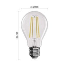 Emos Filament A60 LED zatemnilna žarnica, E27, toplo bela