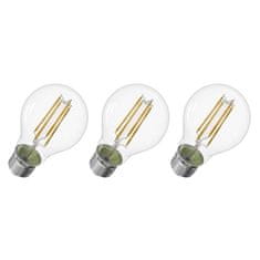Emos Filament A60 LED žarnica, E27, 806 lm, toplo bela, 3 kosi