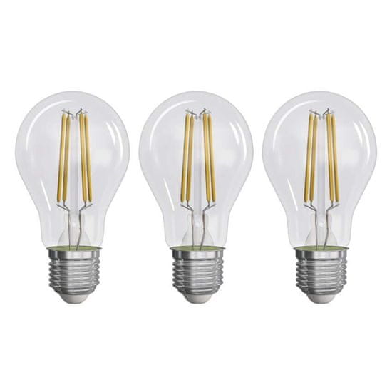 Emos Filament A60 LED žarnica, E27, 806 lm, nevtralno bela, 3 kosi