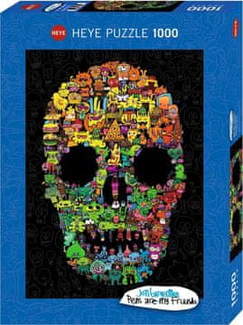 Heye Puzzle Pens are my Friends: Doodle Skull 1000 kosov