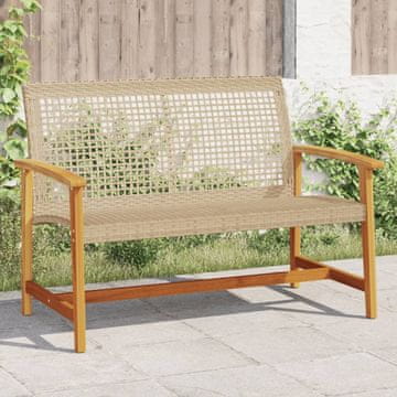 Vidaxl vidaXL Vrtna klop bež 112 cm poli ratan in akacijev les