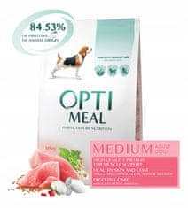 OptiMeal suha hrana za pse srednjih pasem s puranom 4 kg