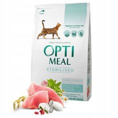 OptiMeal "Sterilizirana" suha hrana za mačke - puran in oves 4 kg