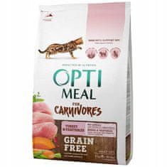 OptiMeal suha hrana za odrasle mačke brez zrnja - puran in zelenjava 4 kg