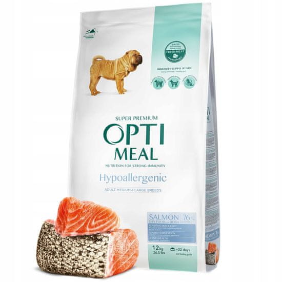 OptiMeal "Hipoalergena" suha hrana za pse - losos 12 kg