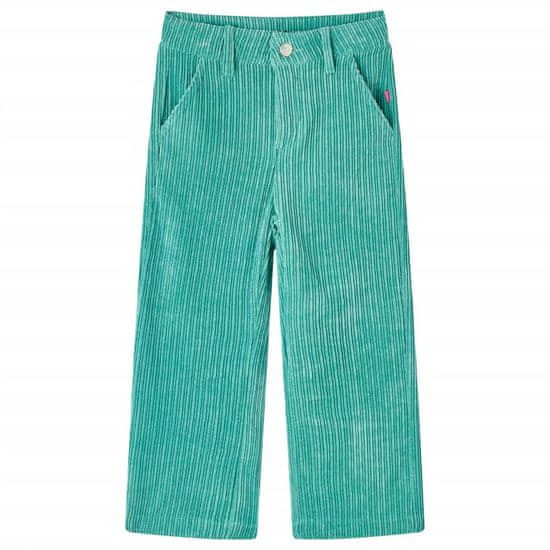 Vidaxl Otroške hlače žamet mint zelena 116
