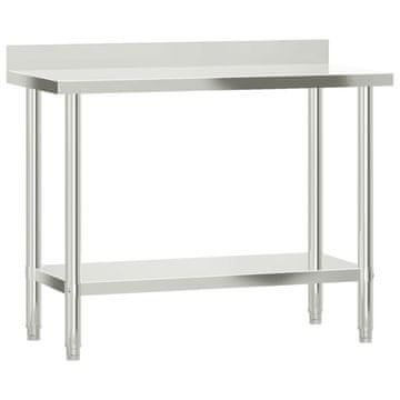 Vidaxl Kuhinjska delovna miza z zaščitno ploščo 110x55x93 cm jeklo