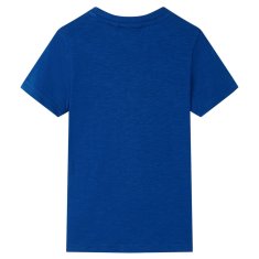 Vidaxl Otroška majica s kratkimi rokavi temno modra 104