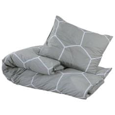 Vidaxl Posteljnina siva 200x200 cm bombaž