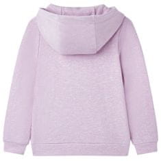 Vidaxl Otroški pulover s kapuco in zadrgo svetlo lila mešana 128