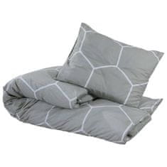 Vidaxl Posteljnina siva 155x220 cm bombaž