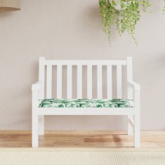Vidaxl Blazina za vrtno klop vzorec listov 120x50x4 cm oxford tkanina