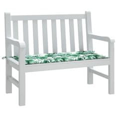 Vidaxl Blazina za vrtno klop vzorec listov 120x50x4 cm oxford tkanina