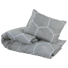 Vidaxl Posteljnina siva 200x200 cm bombaž