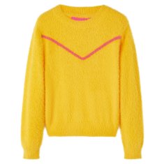 shumee Otroški pulover pleten temno oker 128