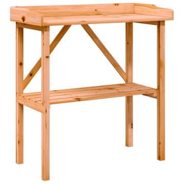 Vidaxl Miza za rastline s polico rjava 78x38x82,5 cm trden les jelke