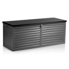 shumee Vrtna škatla 143 x 57 x 53,5 cm 390 litrov črno-siva