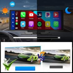 Farrot Farrot Car Multimedia Player 10, 26" zaslon na dotik, Mirrorlink, Android Auto, GPS, RGB, mikrofon, ojačevalec, CarPlay, DAB+, dvojni Bluetooth, TF, dvojna kamera in 2 vrsti nastavkov