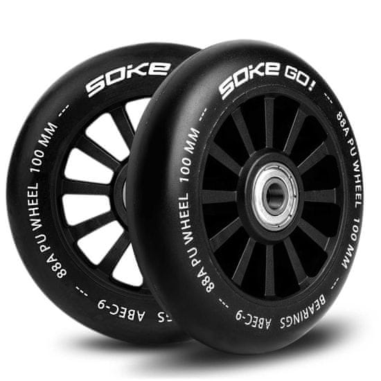 shumee Kolesa za skiro 100 mm črna, 2 kom