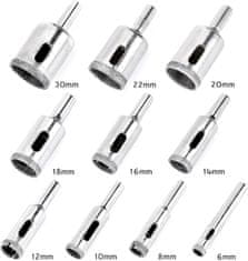 Vixson Komplet 10 kosov za vrtanje lukenj, Diamantno rezilo, Natačni rezi (6-32 mm) | HOLEXPERT