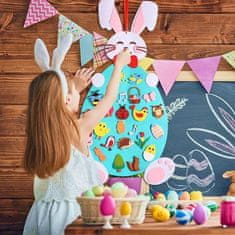 JOJOY® Velikonočni set aktivnosti, Igrača za otroke, Velikonočna dekoracija in Družabna igra (17 okraskov, 95 x 45 cm) I BUNNYSTER