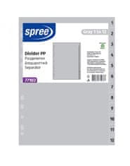 SPREE Pregradni karton 1-12 siv pp 77103