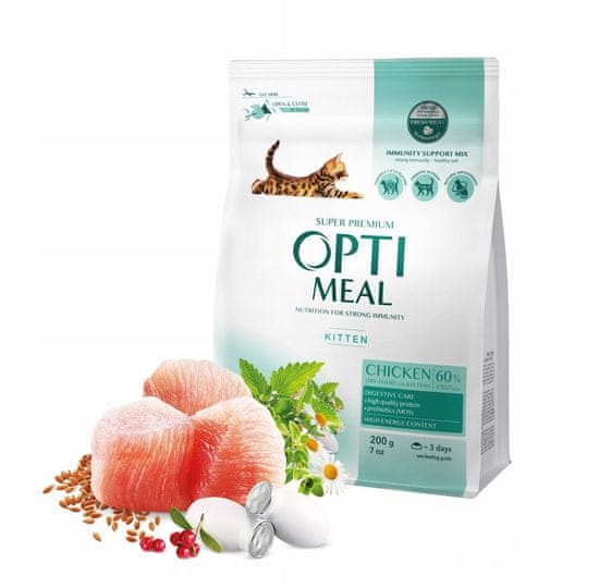 OptiMeal popolna suha hrana za mačke - piščanec 2x200 g