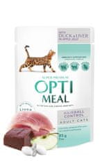 OptiMeal "Hairball control" mokra hrana za mačke - raca/jetra 12x85g