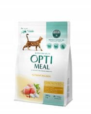 OptiMeal popolna suha hrana za odrasle mačke - piščanec 2x200 g