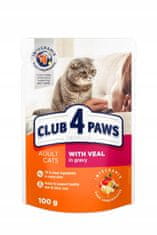 Club4Paws Premium mokra hrana za mačke - Teletina v omaki 24x100g