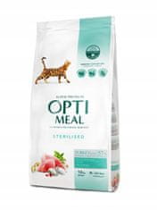 OptiMeal "Sterilizirana" suha hrana za mačke - puran in oves 10 kg