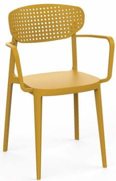 Rojaplast AIRE Retro Fotelj - Gorčica Rumena, UV Odporen, Do 150kg Nosilnost