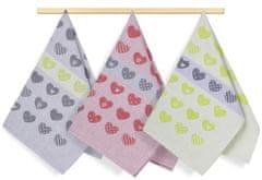 Kuhinjske brisače - komplet 3 - 50x70 cm - Hearts