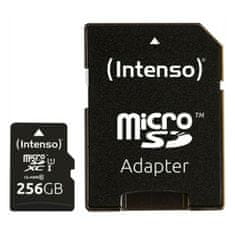 NEW Spominska Kartica Micro SD z Adapterjem INTENSO 3423492 256 GB Črna