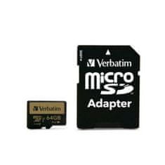 NEW Spominska Kartica Micro SD z Adapterjem Verbatim Pro+ 64 GB