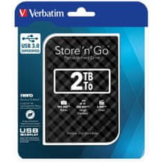 NEW Zunanji trdi disk Verbatim Store 'n' Go 2 TB SSD 2 TB HDD