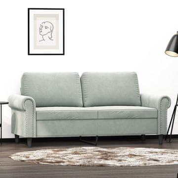 Vidaxl vidaXL Dvosed svetlo siv 140 cm oblazinjen z žametom