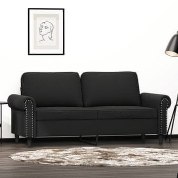Vidaxl vidaXL Dvosed, črn, 140 cm, oblazinjen z žametom