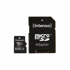 NEW Spominska Kartica Micro SD z Adapterjem INTENSO 3423493 512 GB 45 MB/s